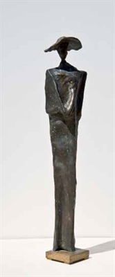 1956 Figura femminile cera Cm 8 x 8 x 34